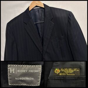 Hickey Freeman Loro Piana Tasmanian Super 130s Wool 44R Sport Coat Pinstripe Jkt